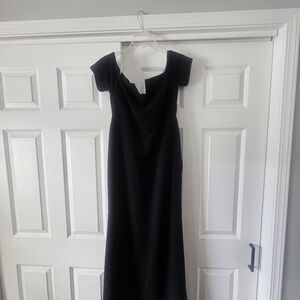 Lulu's Classic Black Maxi Dress, Off The Shoulder